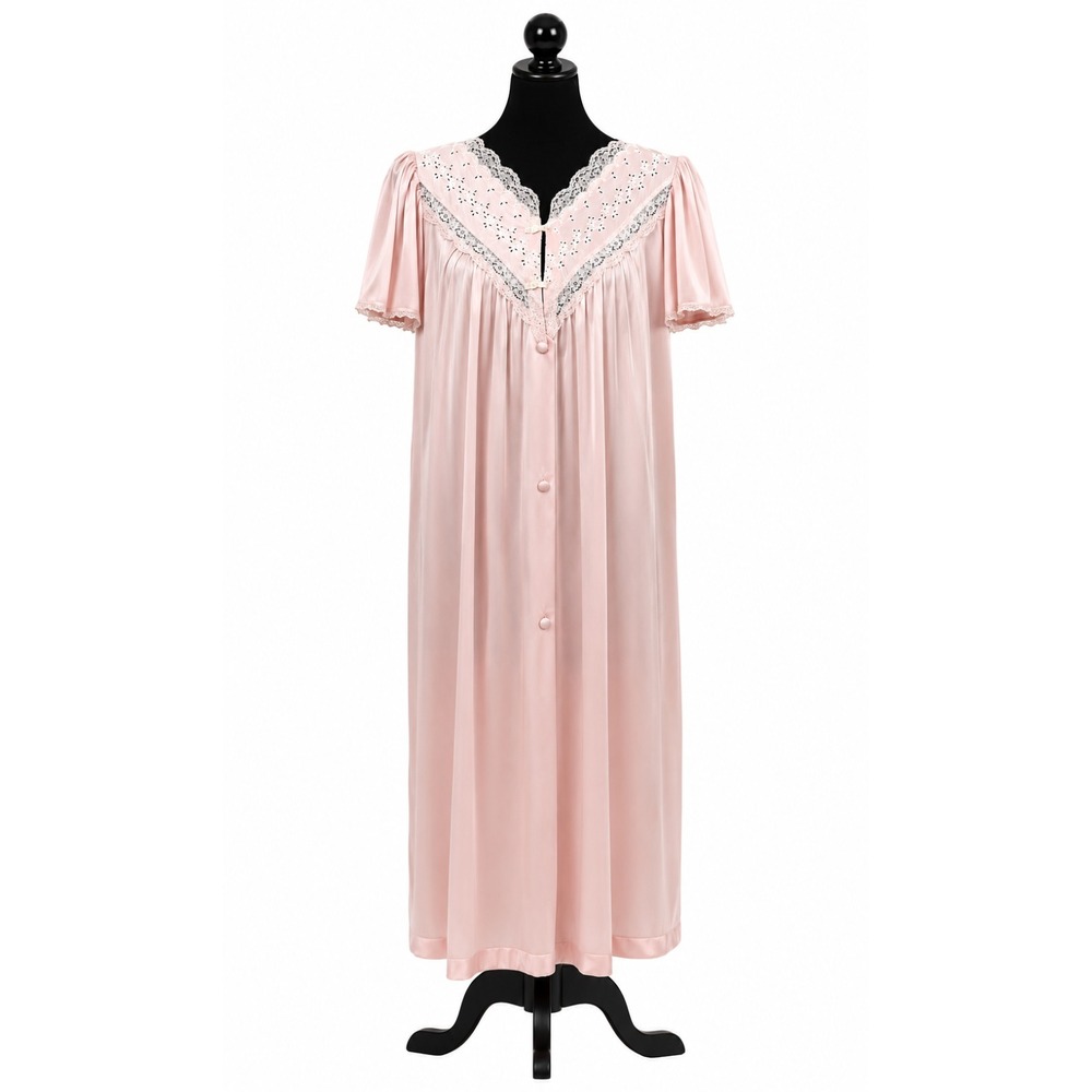 Vintage Vanity Fair Womens Glisanda Robe‎ Size Small Pink Luxurious Satin Tricot